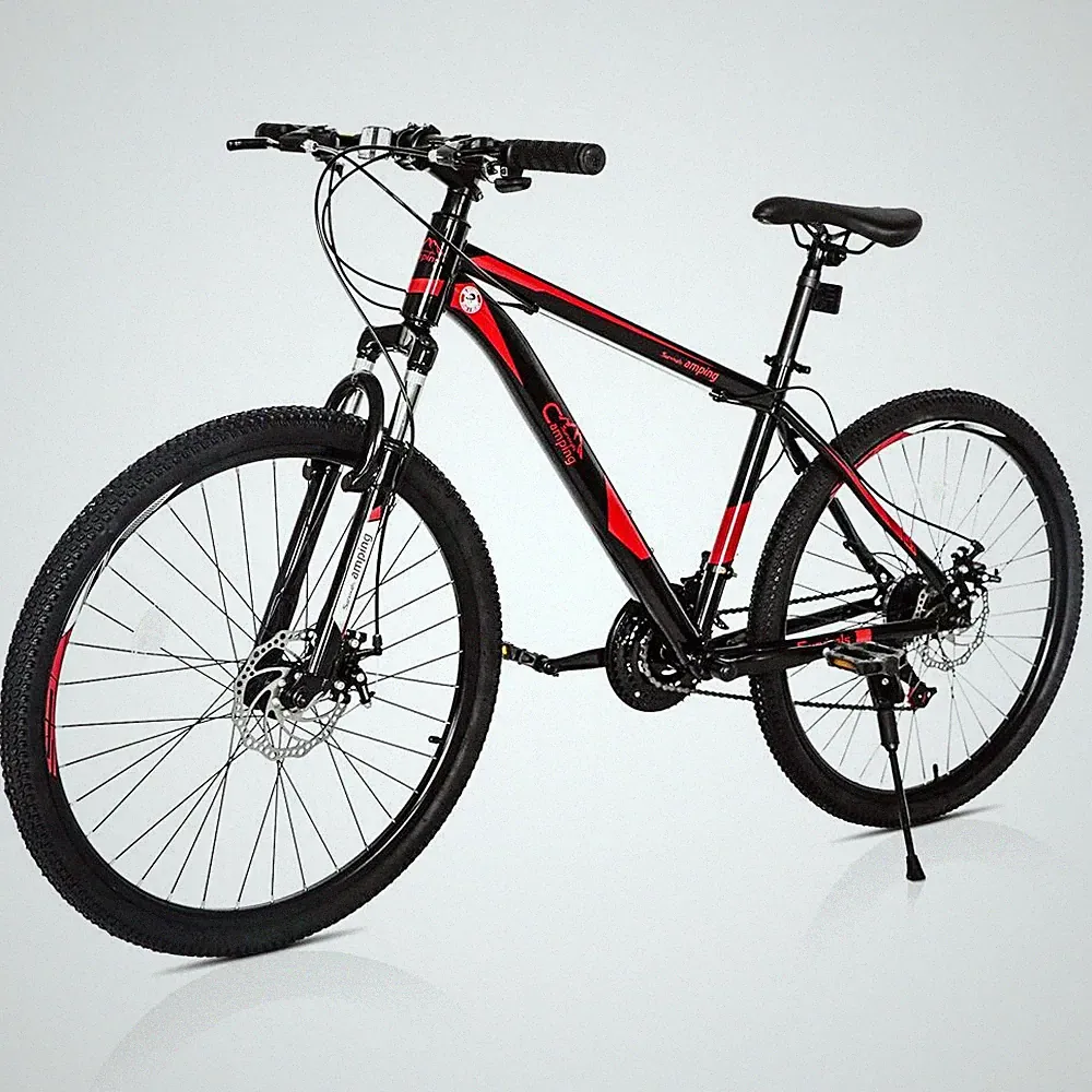 26" Wheels Front Suspension 21 Speed MTB Mountain Bike Bicycle Cycling Black